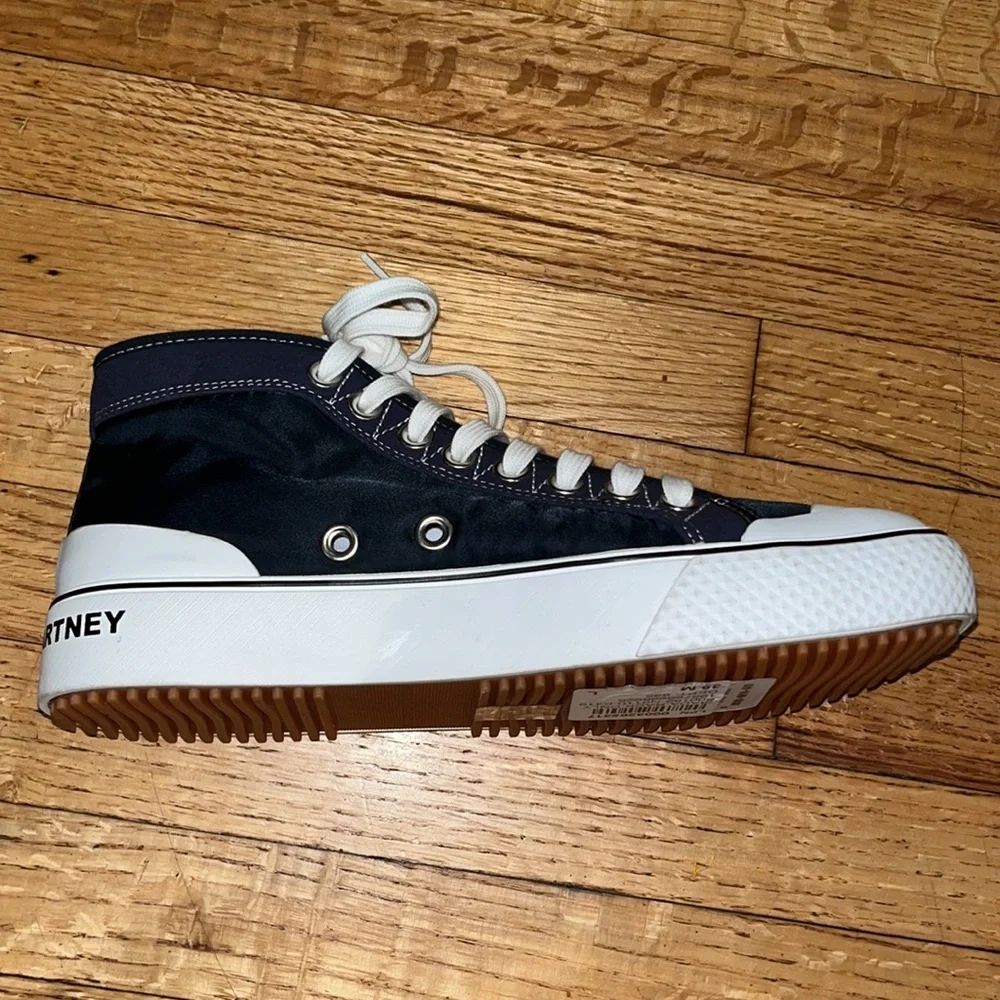 Stella McCartney Womens Logo High-Top Sneakers Dark Navy Blue -LEFT SHOE ONLY